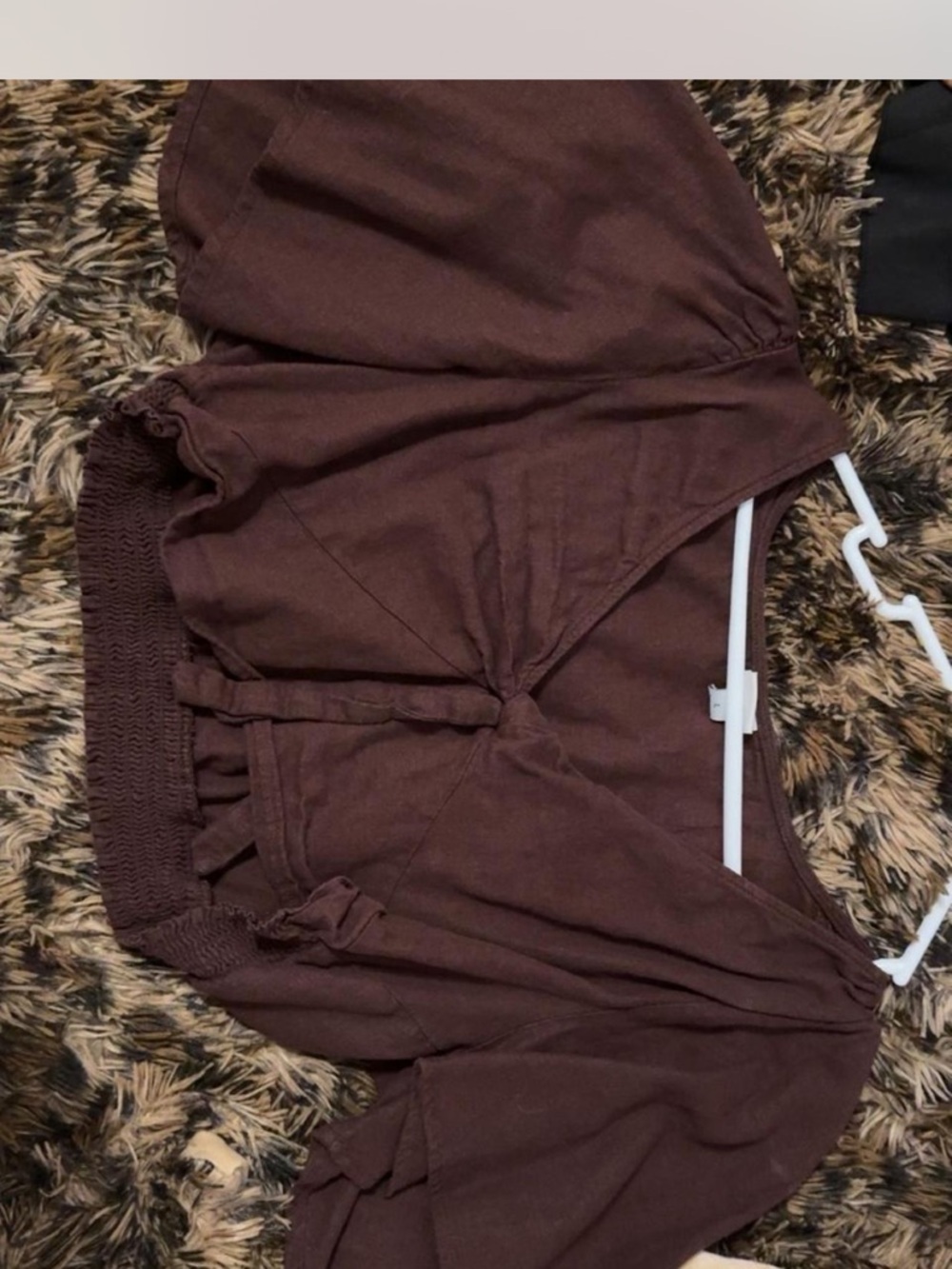 a new day Chocolate Brown Tie-Front Cropped Top